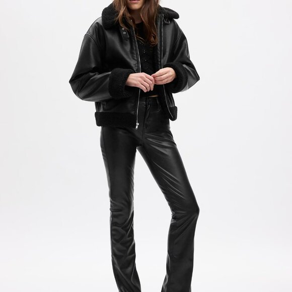 GAP Canada -  Mid Rise Vegan Leather Baby Boot Pants (Sz 29) - Picture 6 of 6